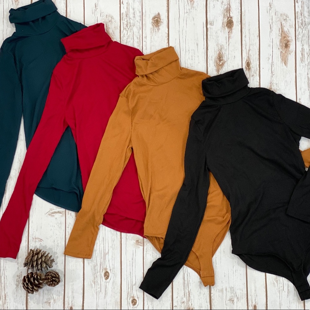 2 for $20 New Ribbed Turtleneck Bodysuit